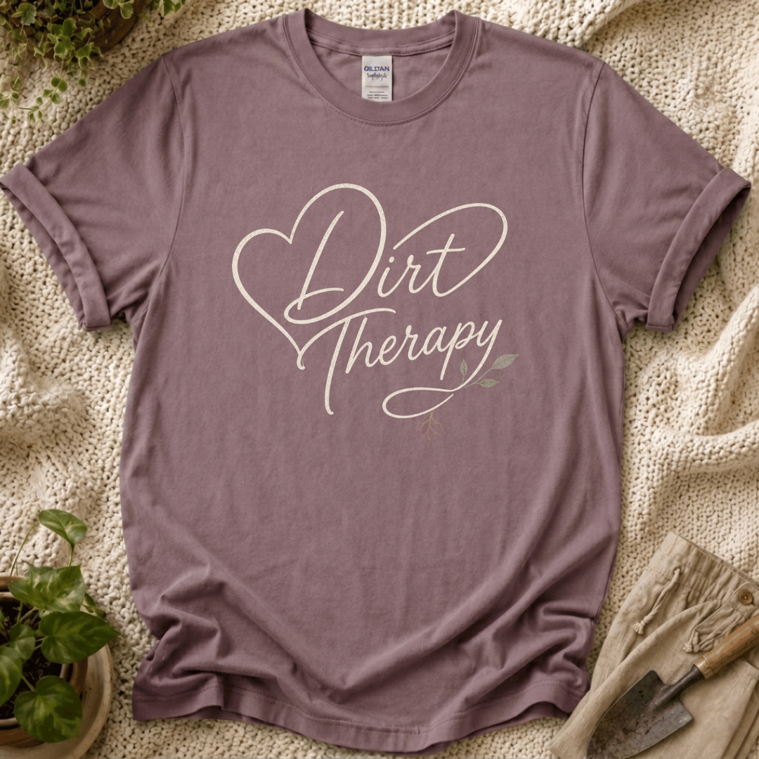 Dirt Therapy Botanical Gardener T-Shirt by Zen & Zucchinis Slow Garden Club