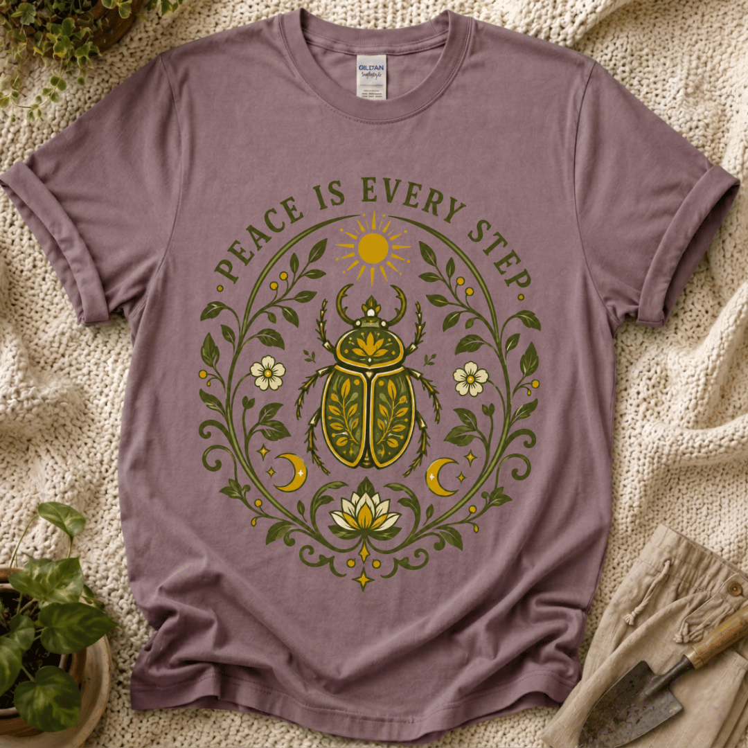 Peace in Every Step Nature T-Shirt by Zen & Zucchinis Slow Garden Club