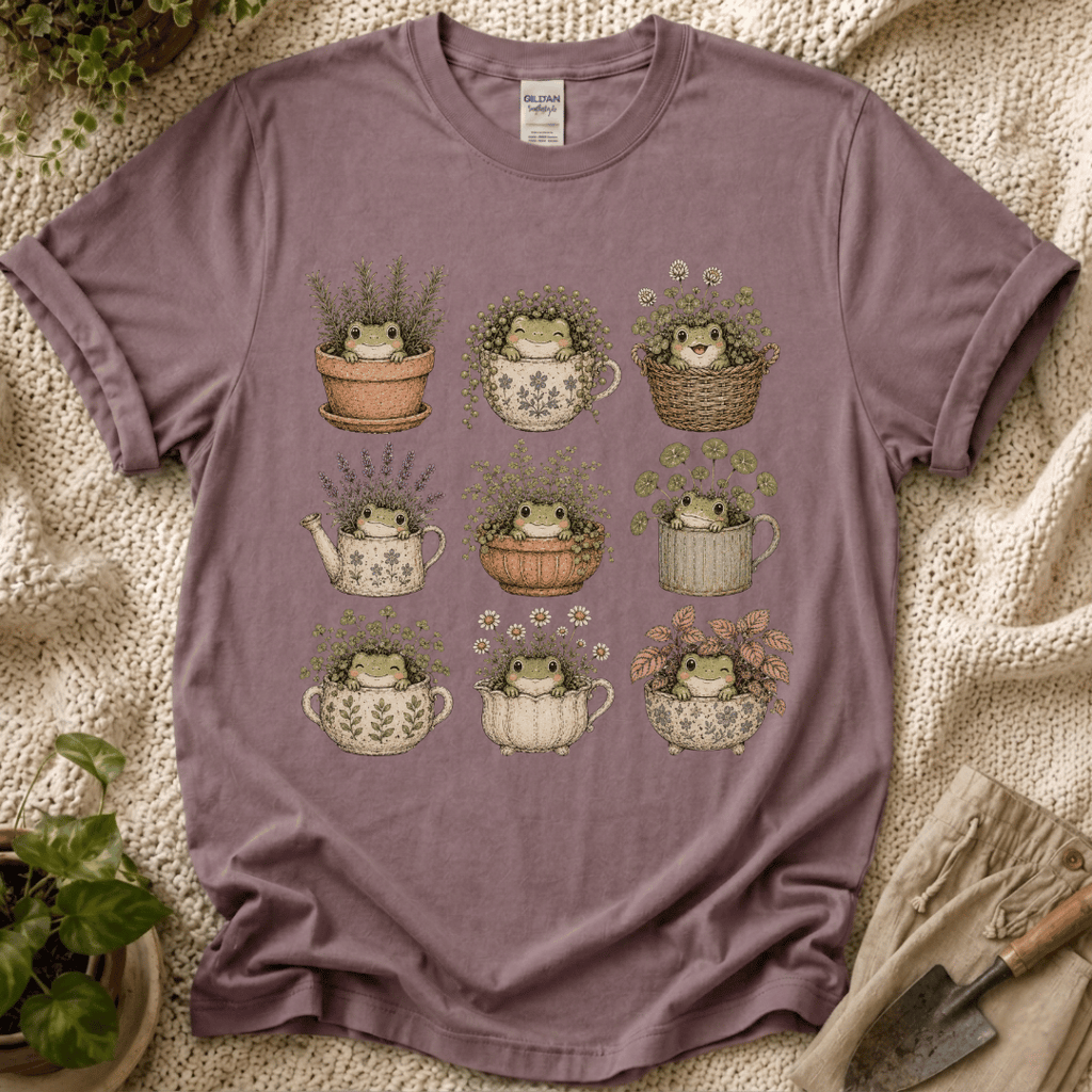 Froggy in a Pot T-Shirt by Zen & Zucchinis Slow Garden Club