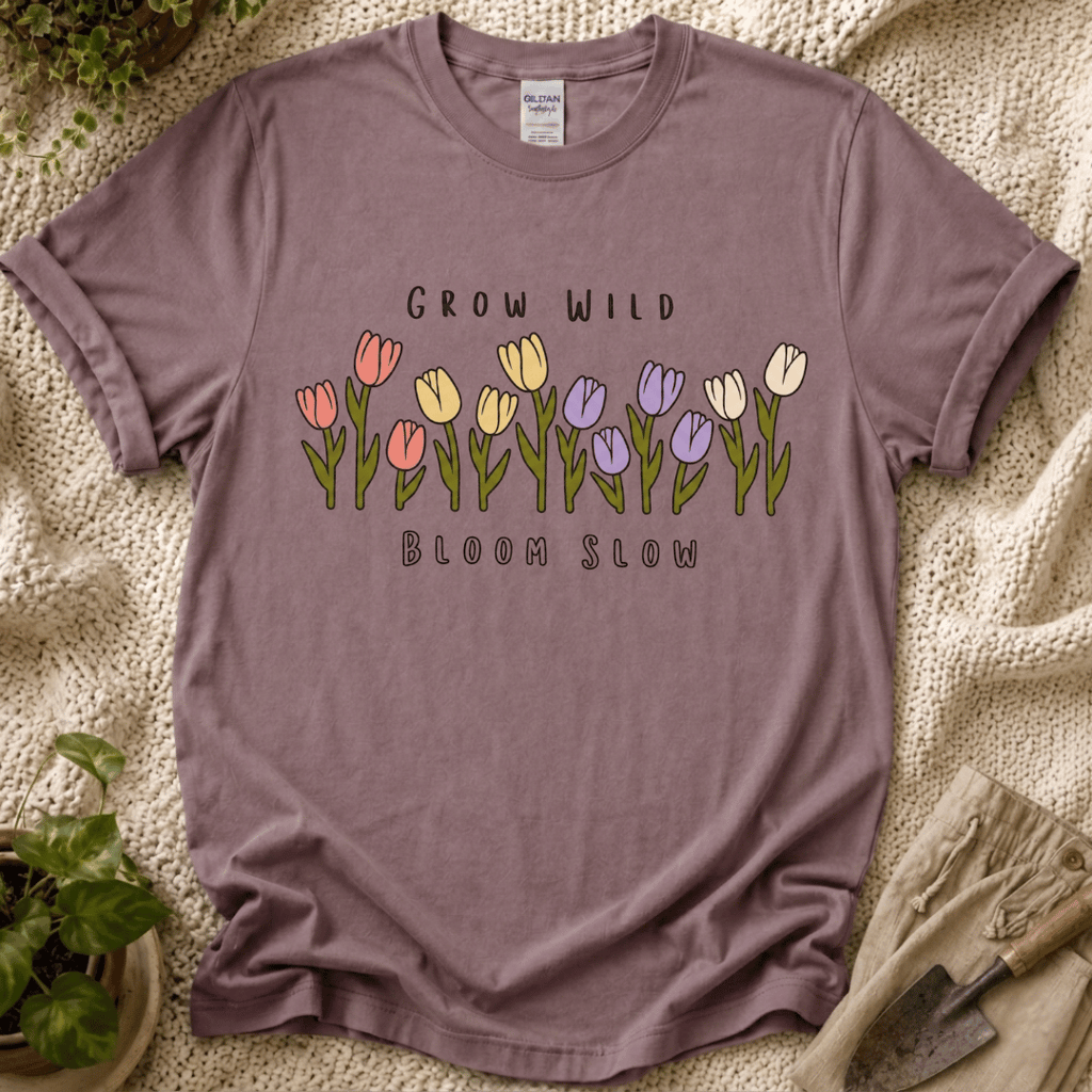Grow Wild Bloom Slow Flower T-Shirt by Zen & Zucchinis Slow Garden Club