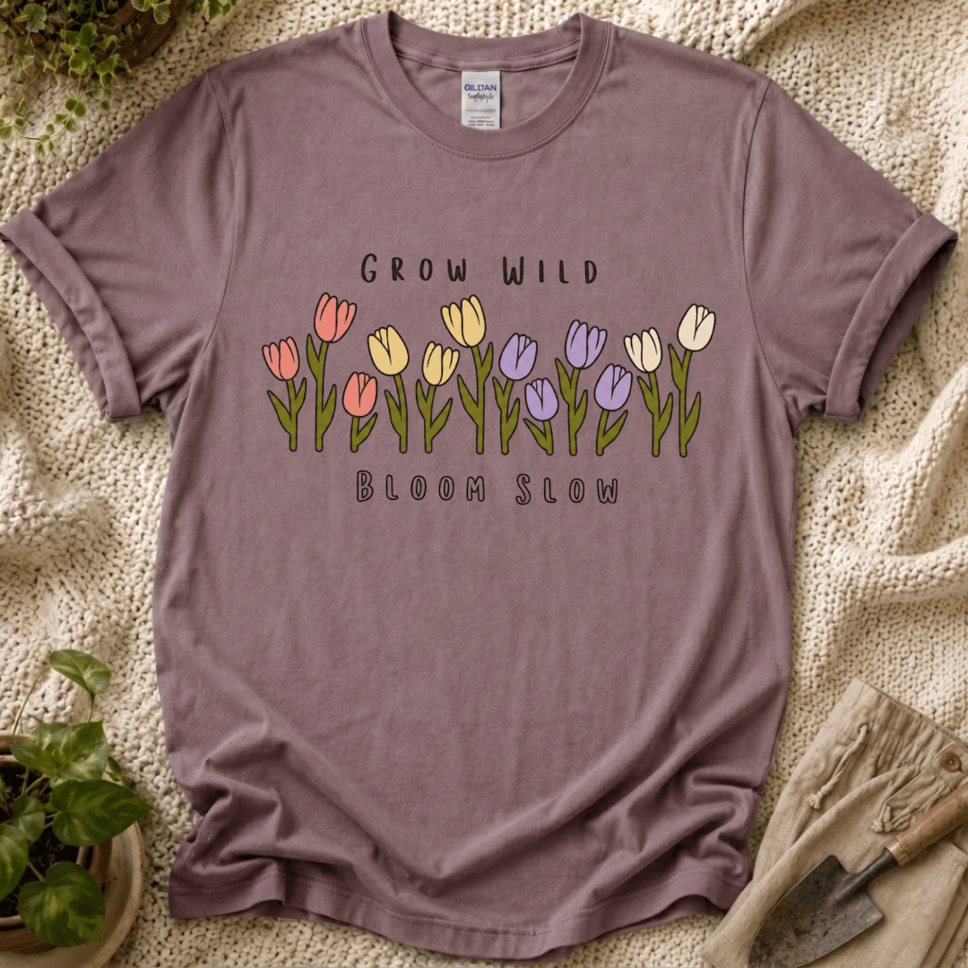 Grow Wild Bloom Slow Flower T-Shirt by Zen & Zucchinis Slow Garden Club
