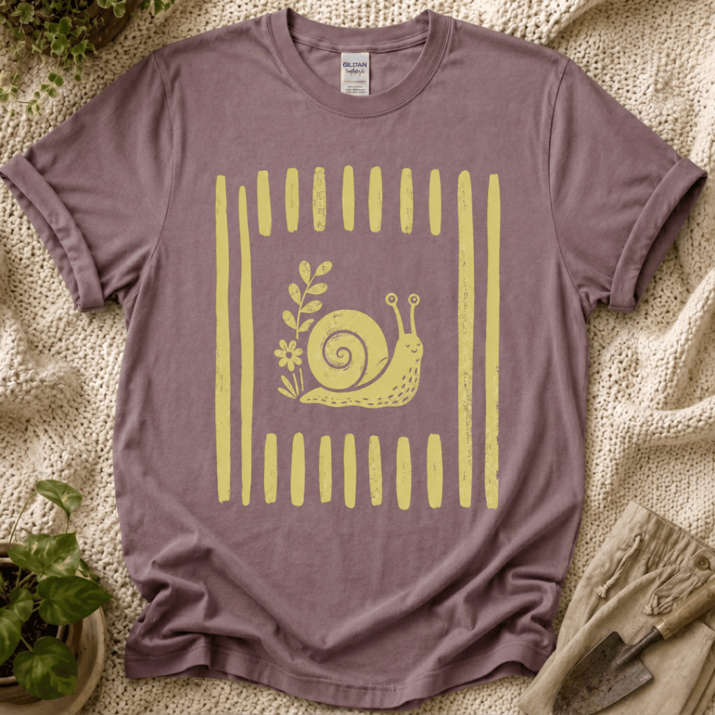 Snial In Stripes Garden Summer T-Shirt