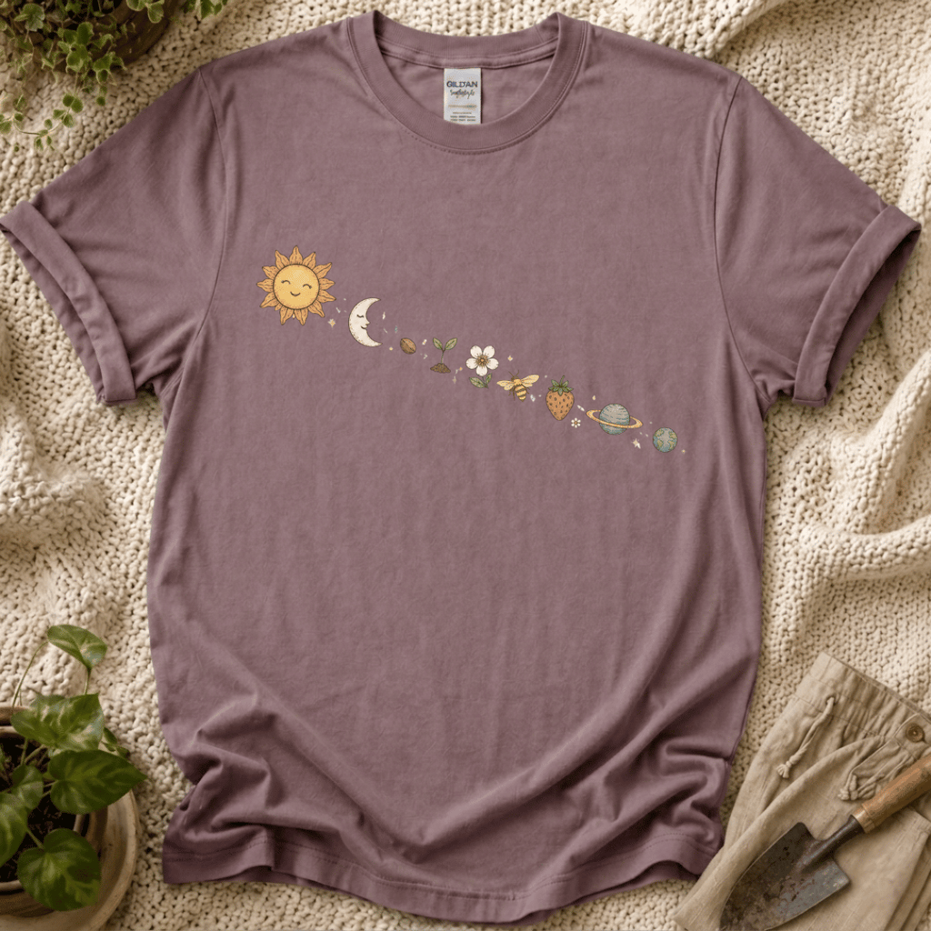 Garden Galaxy Strip T-Shirt - Zen & Zucchinis garden graphic tee