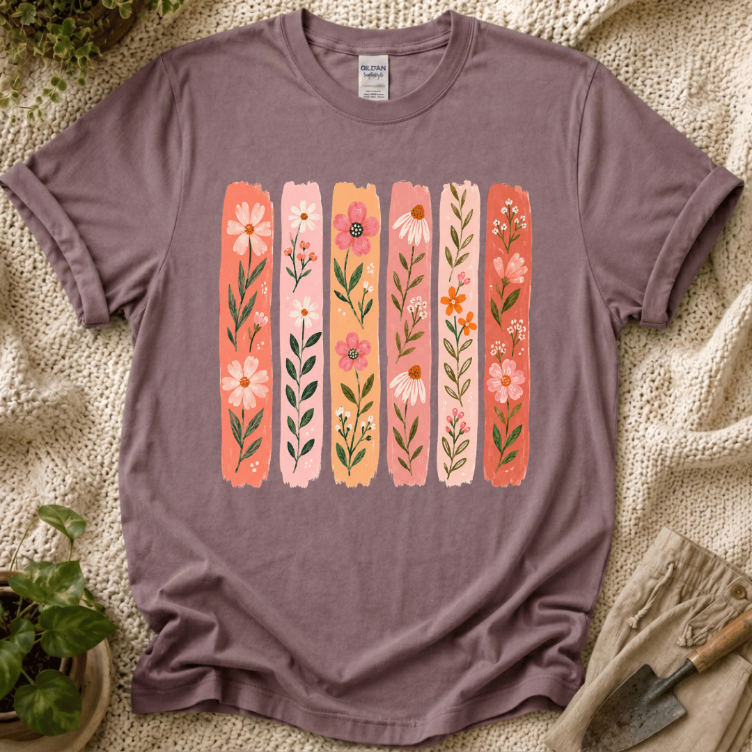 Flower on Stripes T-Shirt
