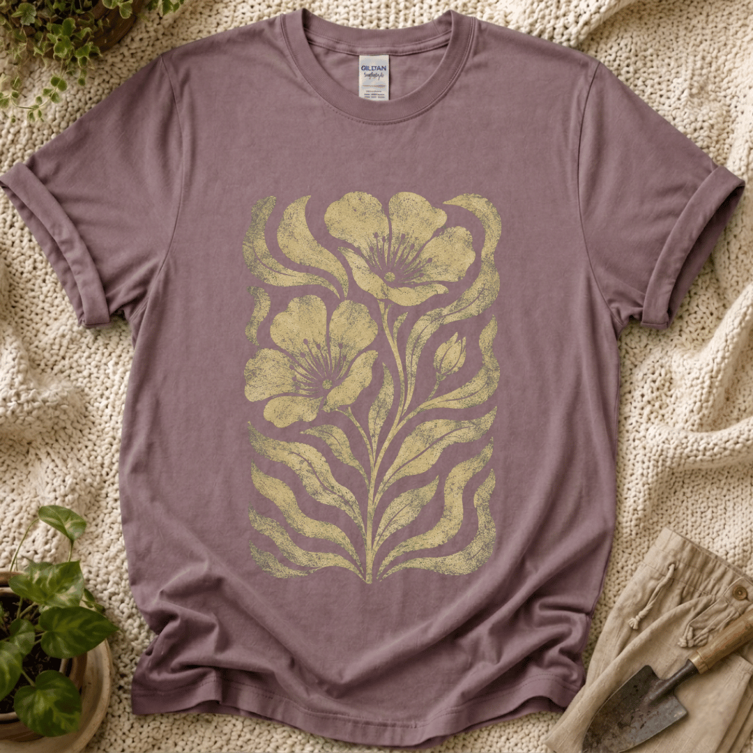 Vintage Botanical Bloom T-Shirt by Zen & Zucchinis Slow Garden Club