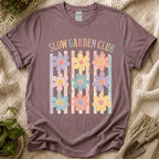 Flower On Stripes Summer Garden T-Shirt