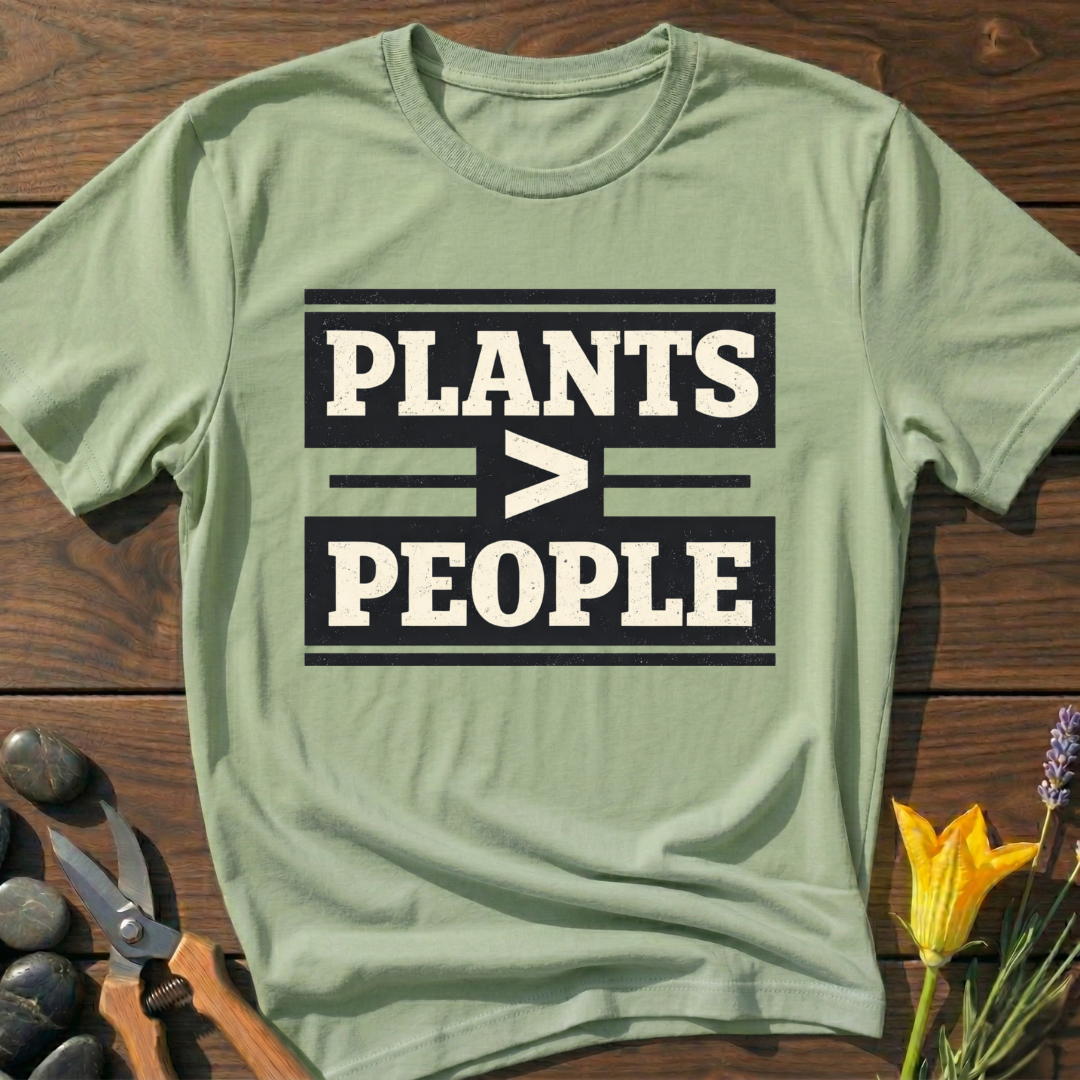 Plants > People T-Shirt - botanical nature graphic t-shirt, minimalist design, unisex tee”