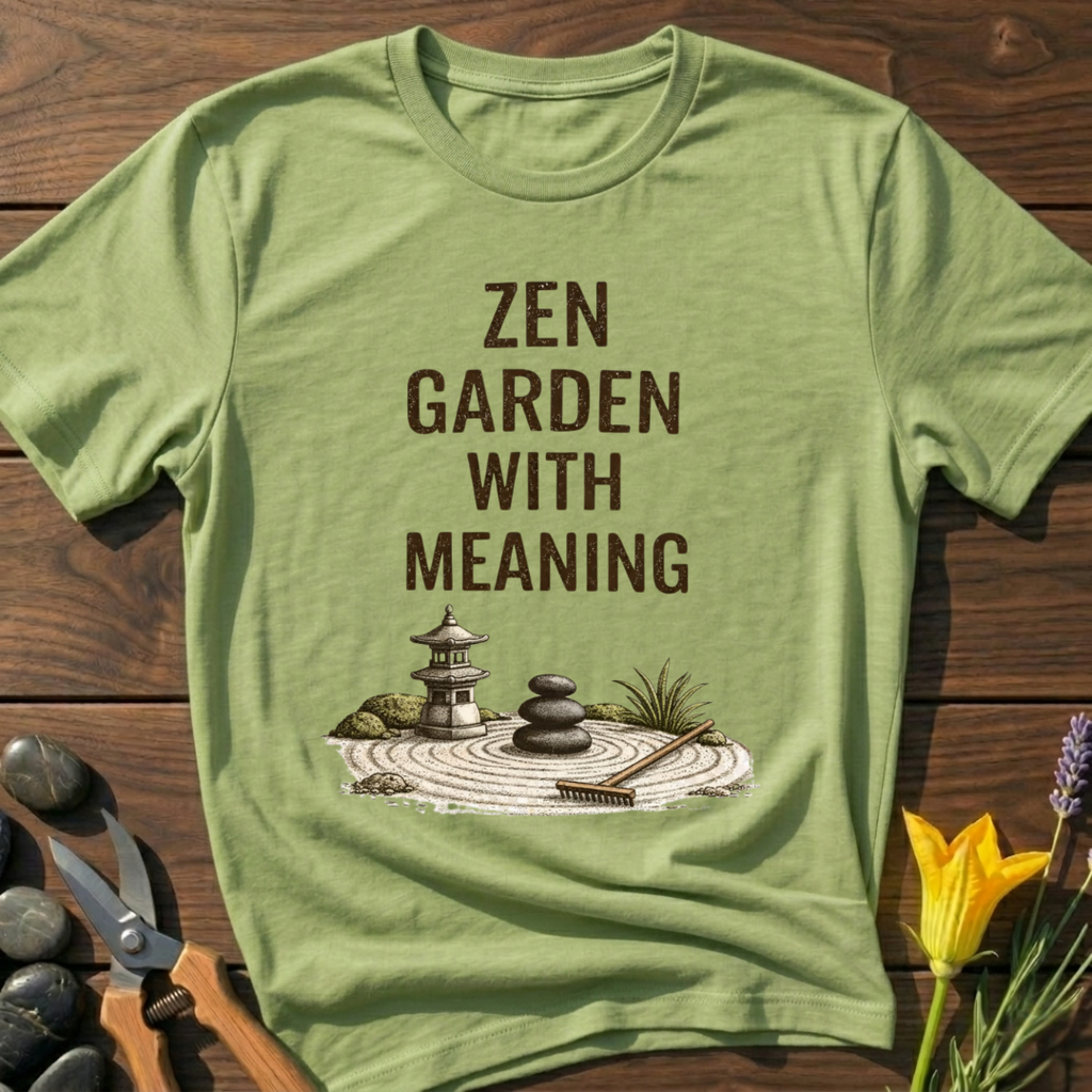 Garden With Meaning T-Shirt - botanical nature graphic t-shirt, minimalist design, unisex tee for Nature Lovers, Garnder, Farmer, Plant Lovers