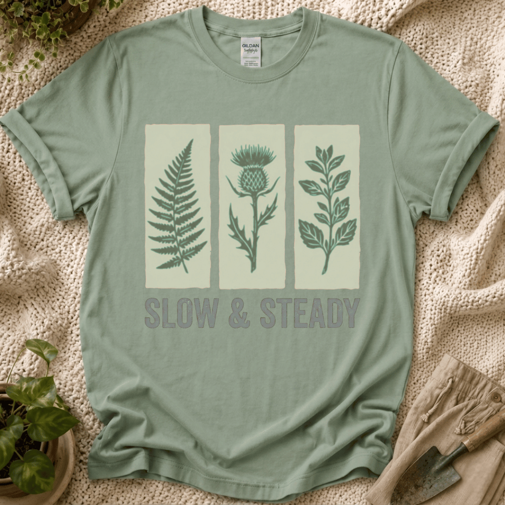 Slow And Steady Art Flower T-Shirt