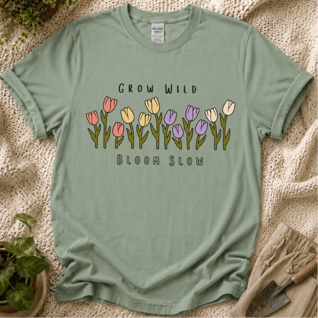 Grow Wild Bloom Slow Flower T-Shirt by Zen & Zucchinis Slow Garden Club