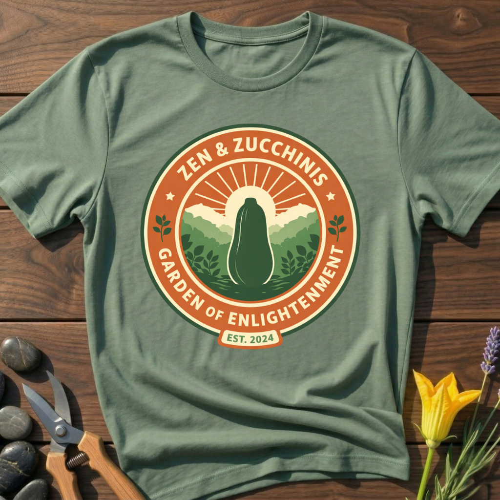 Garden of Elightenment T-Shirt - botanical nature graphic t-shirt, minimalist design, unisex tee for Nature Lovers, Garnder, Farmer, Plant Lovers