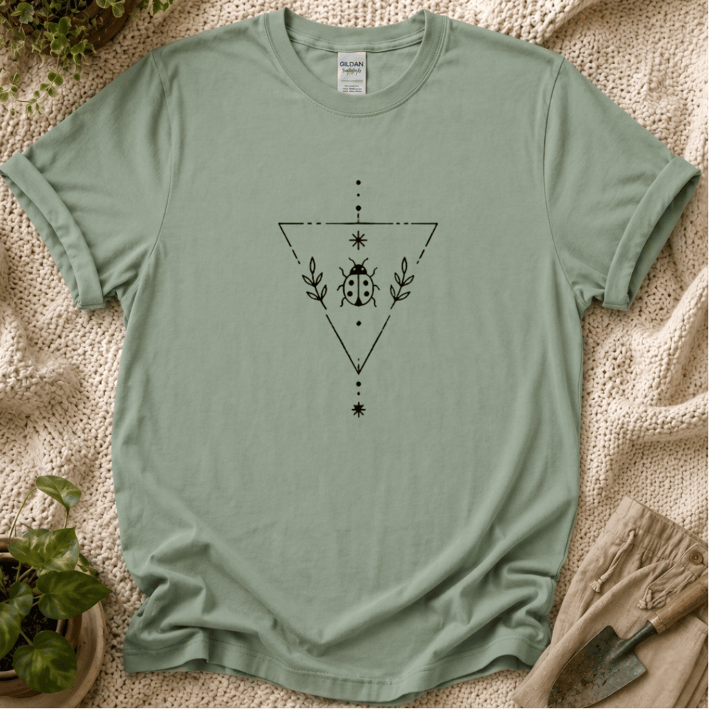 Ladybug Lineart T-Shirt by Zen & Zucchinis Slow Garden Club