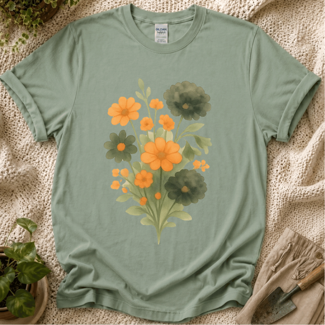 Vintage Watercolor Flower Bouquet T-Shirt by Zen & Zucchinis Slow Garden Club