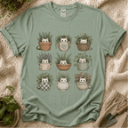 Kitties in Flower Pots T-Shirt by Zen & Zucchinis Slow Garden Club