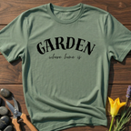 Garden Home T-Shirt - botanical nature graphic t-shirt, minimalist design, unisex tee for Nature Lovers, Garnder, Farmer, Plant Lovers