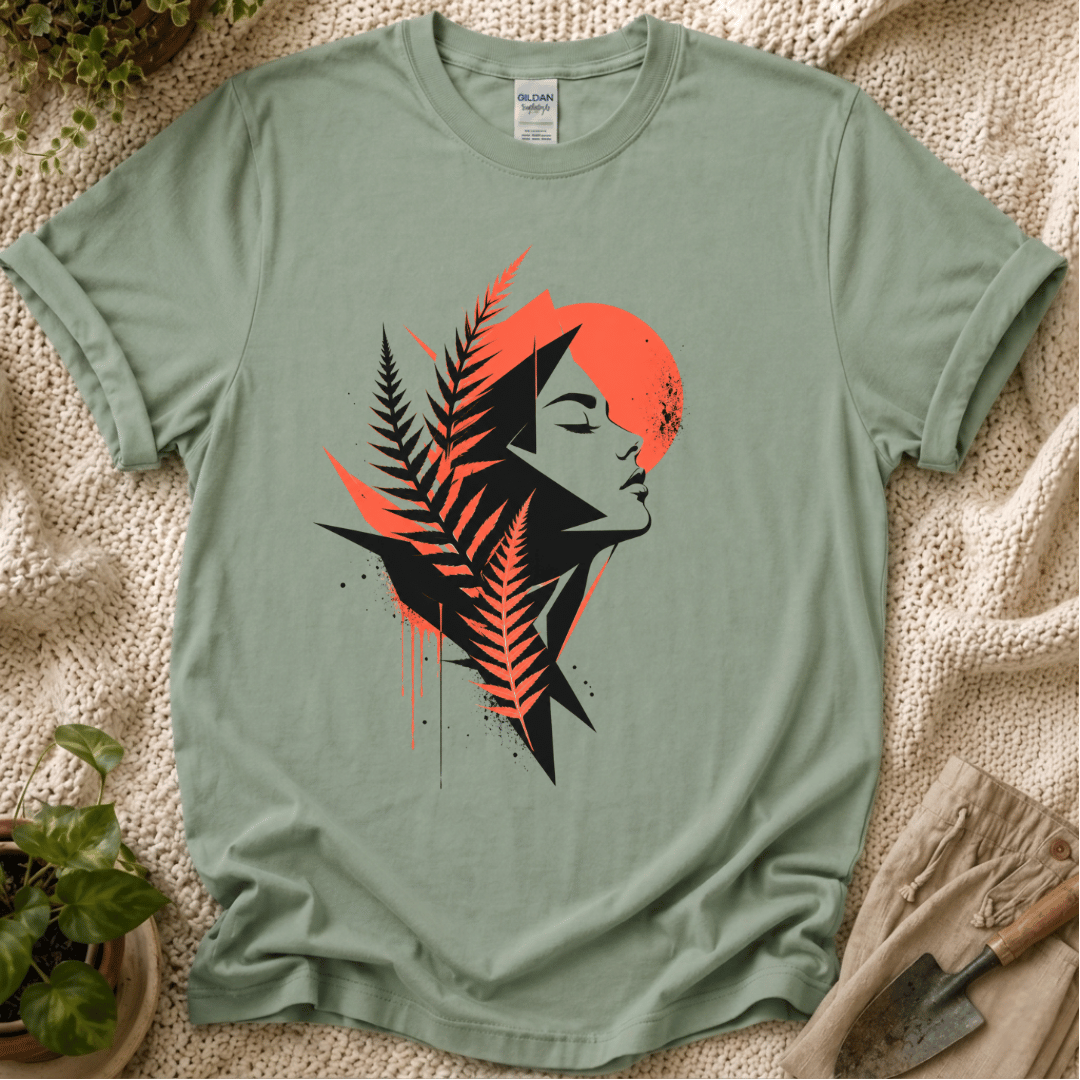 Wild Botanical Fern Spirit Woman T-Shirt by Zen & Zucchinis Slow Garden Club