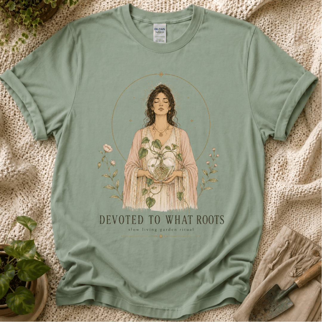 Devoted to Deep Roots Garden T-Shirt by Zen & Zucchinis Slow Garden Club