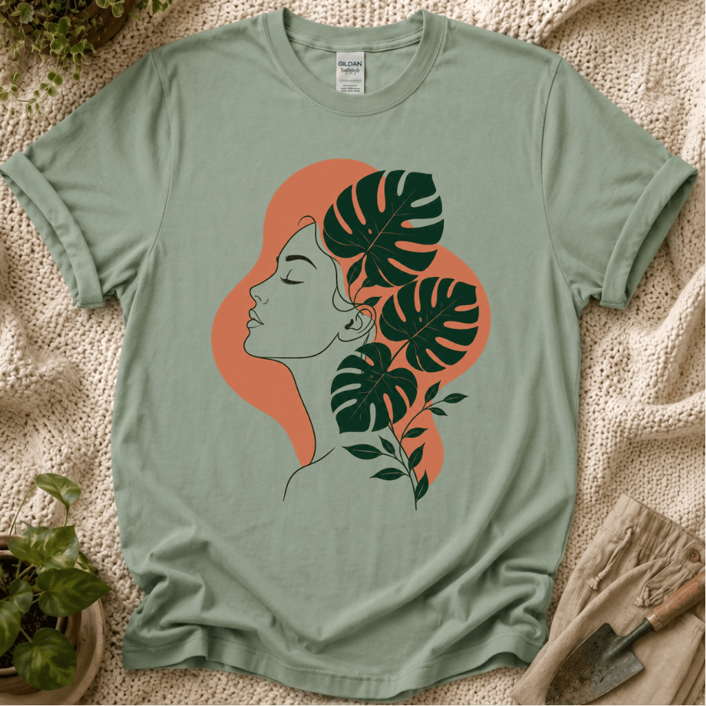 Floral Female Silhouette T-Shirt by Zen & Zucchinis Slow Garden Club