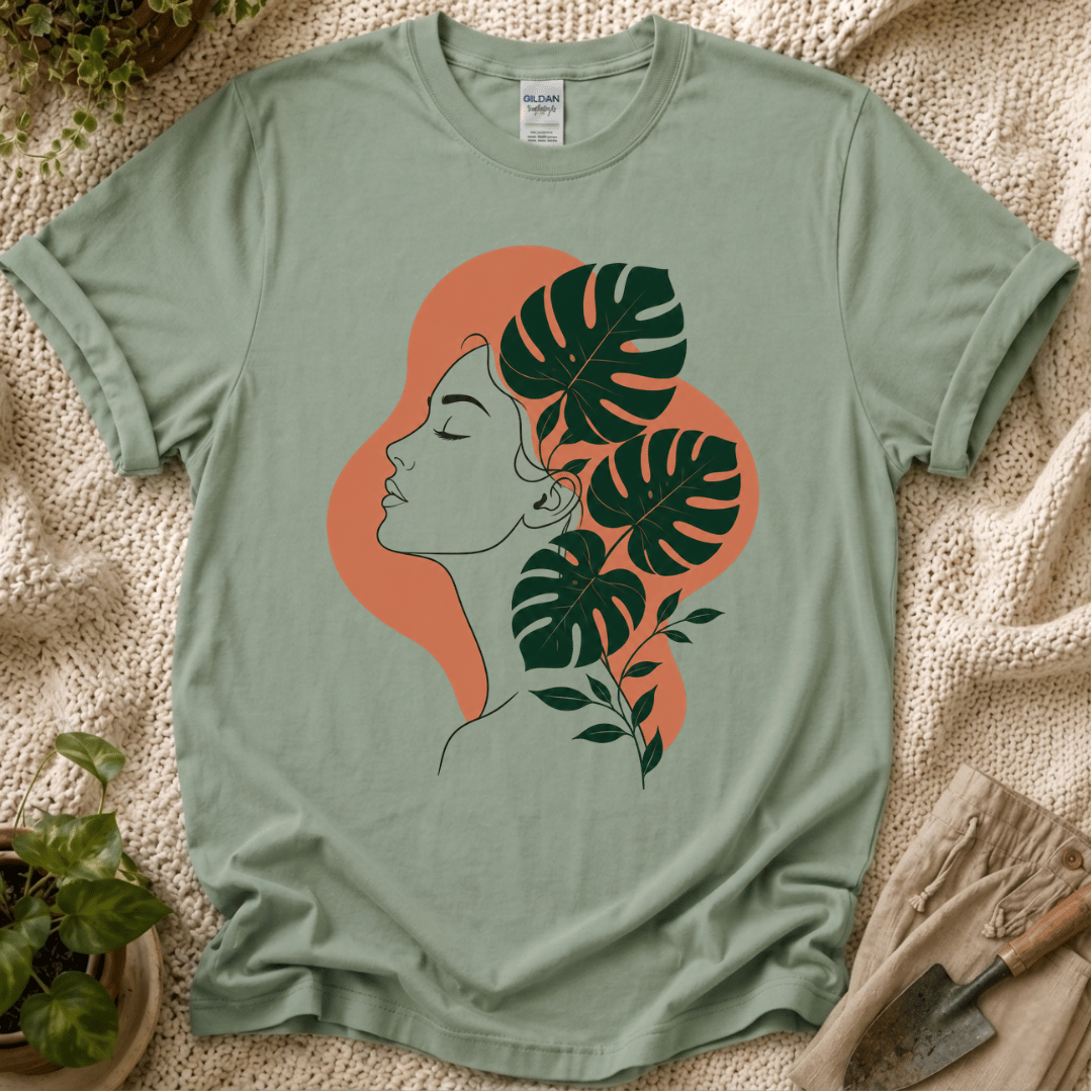 Floral Female Silhouette T-Shirt by Zen & Zucchinis Slow Garden Club