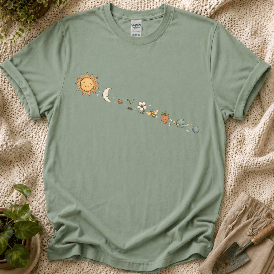 Garden Galaxy Strip T-Shirt - Zen & Zucchinis garden graphic tee