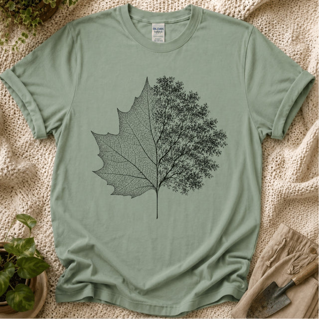 Maple Leaf Botanical Nature T-Shirt by Zen & Zucchinis Slow Garden Club