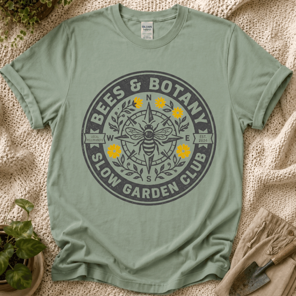 Bees And Botany Garden Badge T-Shirt