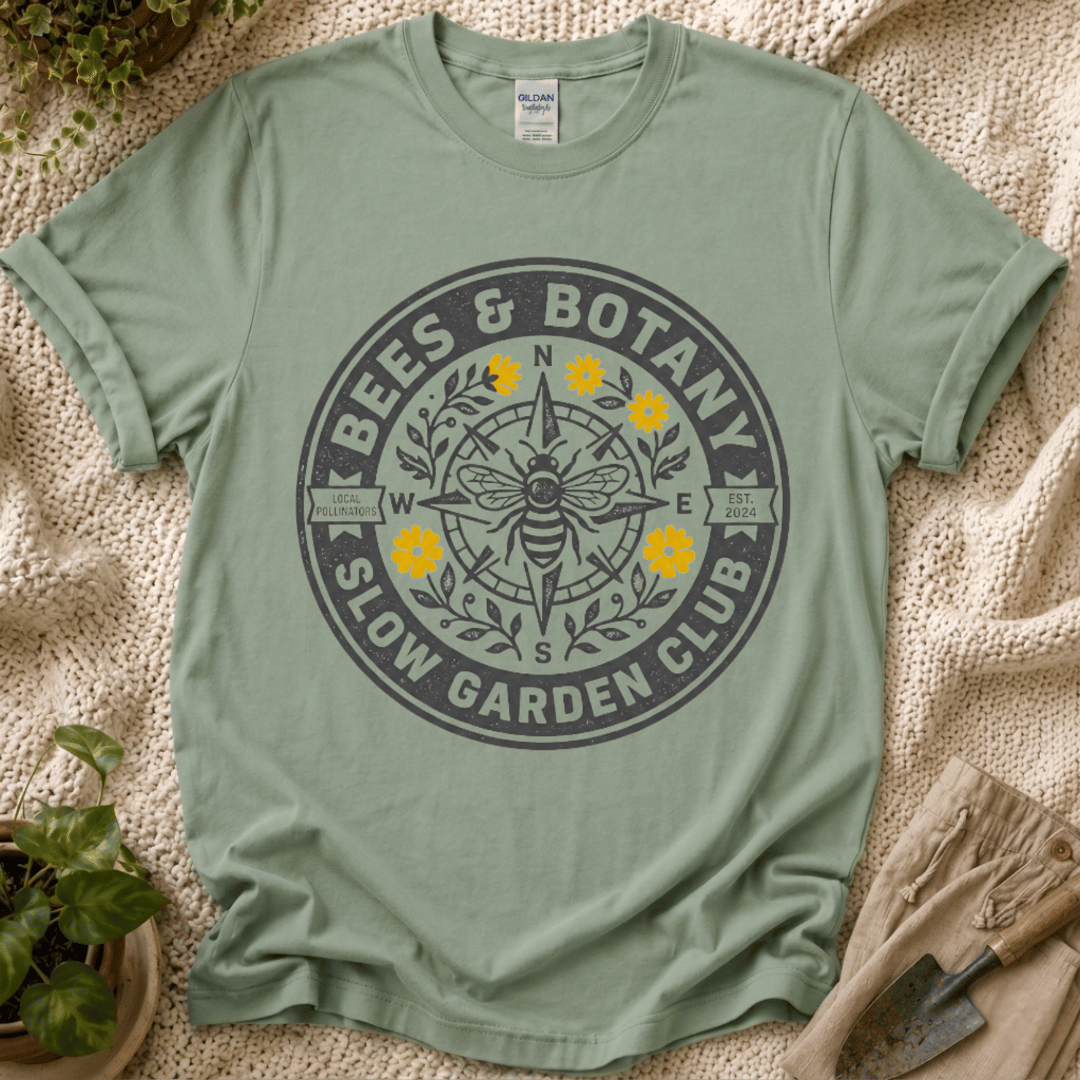 Bees And Botany Garden Badge T-Shirt