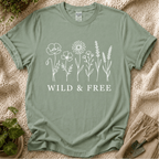 Wild and Free White Flowers T-Shirt by Zen & Zucchinis Slow Garden Club