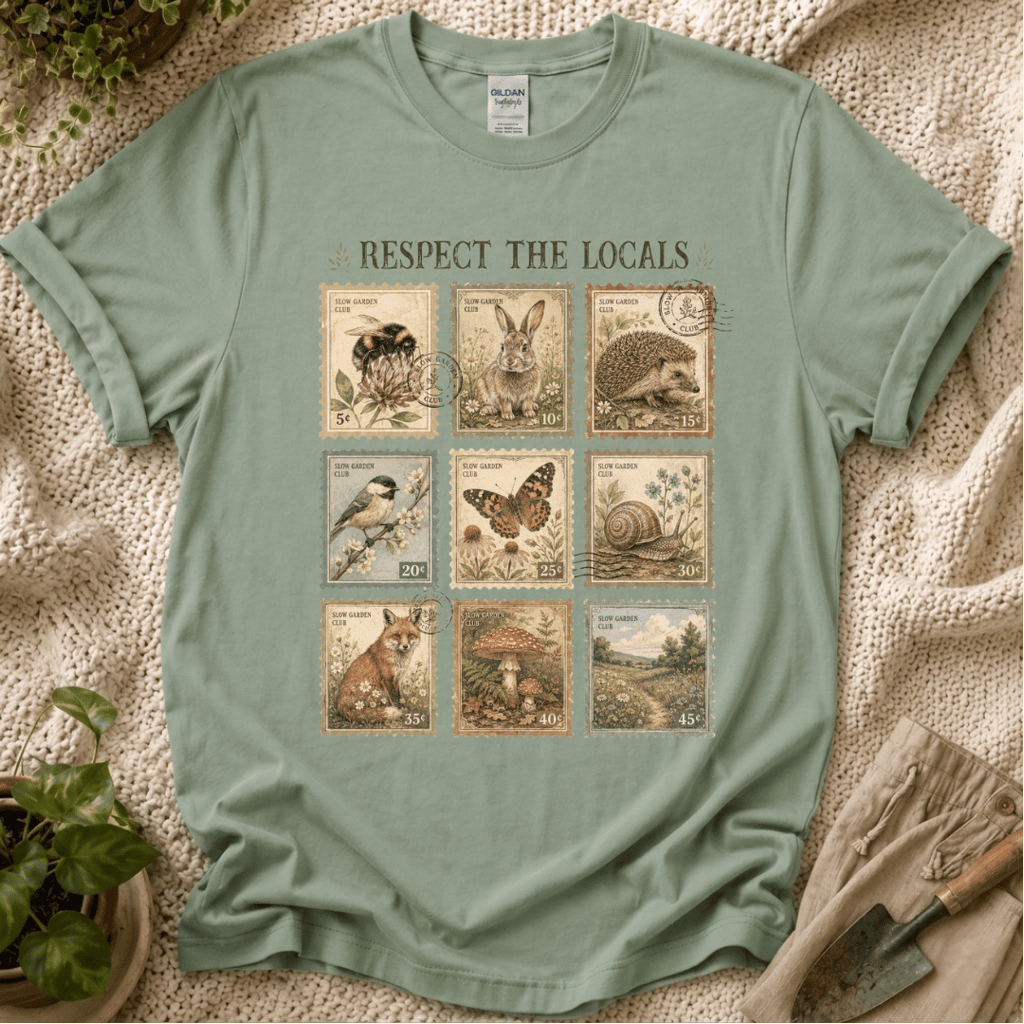 Respect the Locals Garden Friends T-Shirt by Zen & Zucchinis Slow Garden Club