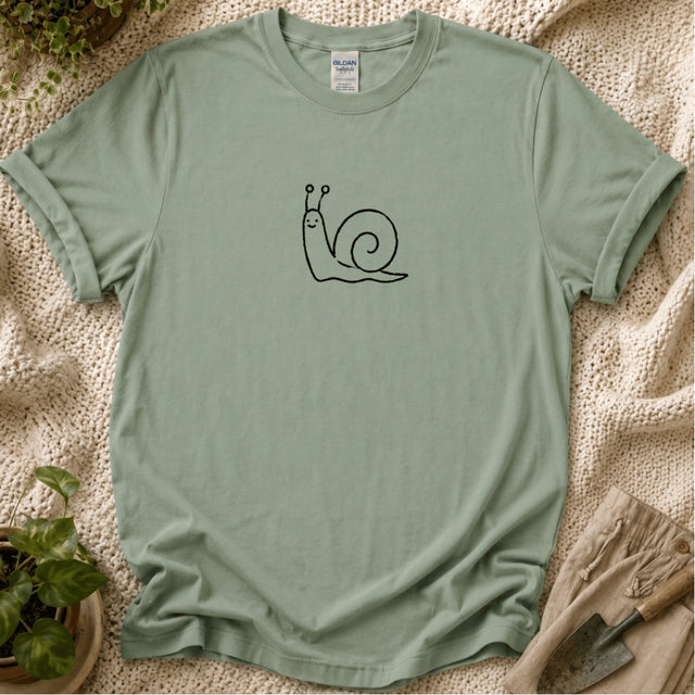Minimalistic Snail T-Shirt by Zen & Zucchinis Slow Garden Club
