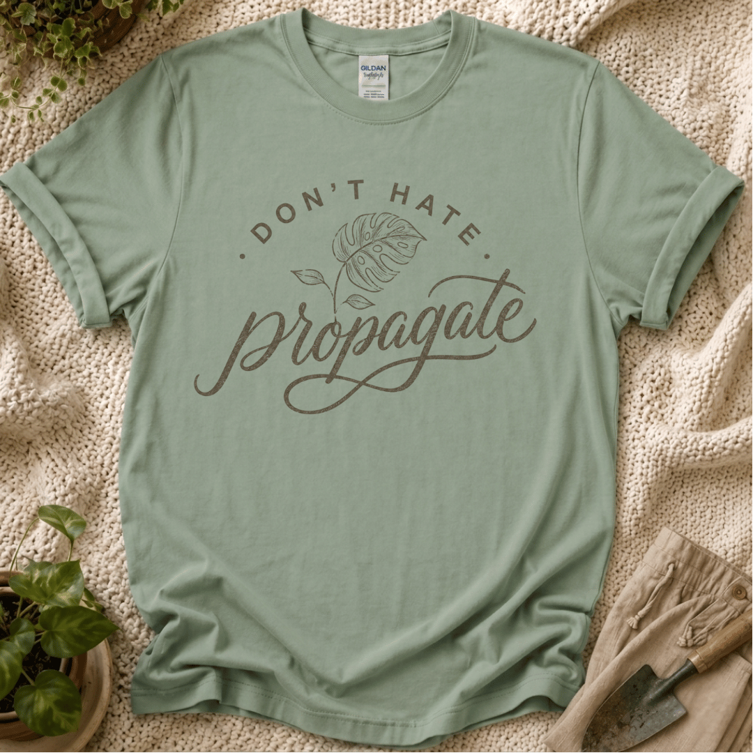 Don't Hate, Propagate T-Shirt by Zen & Zucchinis Slow Garden Club