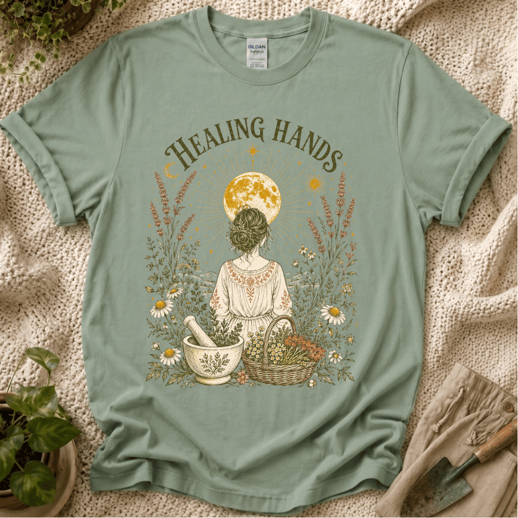 Healing Hands Garden Mother T-Shirt by Zen & Zucchinis Slow Garden Club