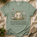My Nervous System Likes Wildflowers T-Shirt by Zen & Zucchinis Slow Garden Club