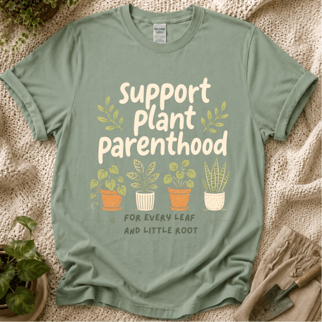 Support Plant Parenthood T-Shirt by Zen & Zucchinis Slow Garden Club