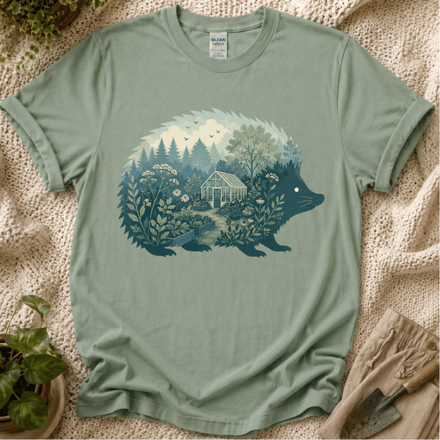 Hedgehog Garden Silhouette T-Shirt by Zen & Zucchinis Slow Garden Club