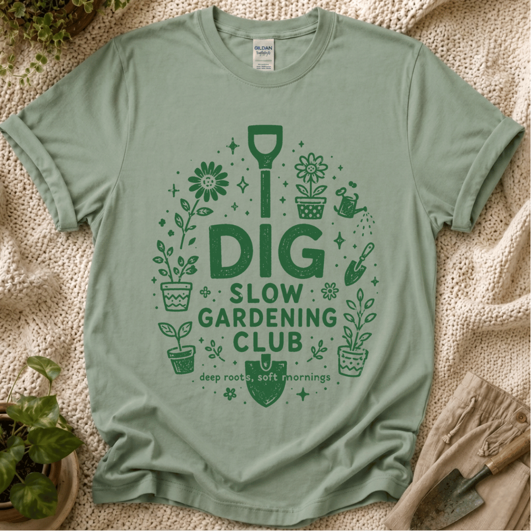 Dig In The Slow Garden Club T-Shirt by Zen & Zucchinis Slow Garden Club