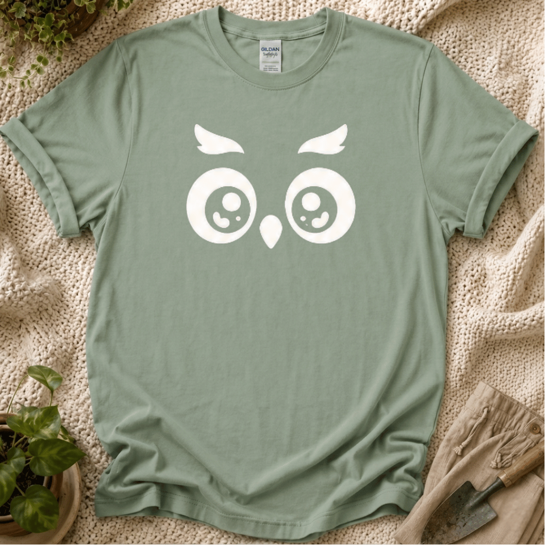 Cute Owl Gaze T-Shirt by Zen & Zucchinis Slow Garden Club