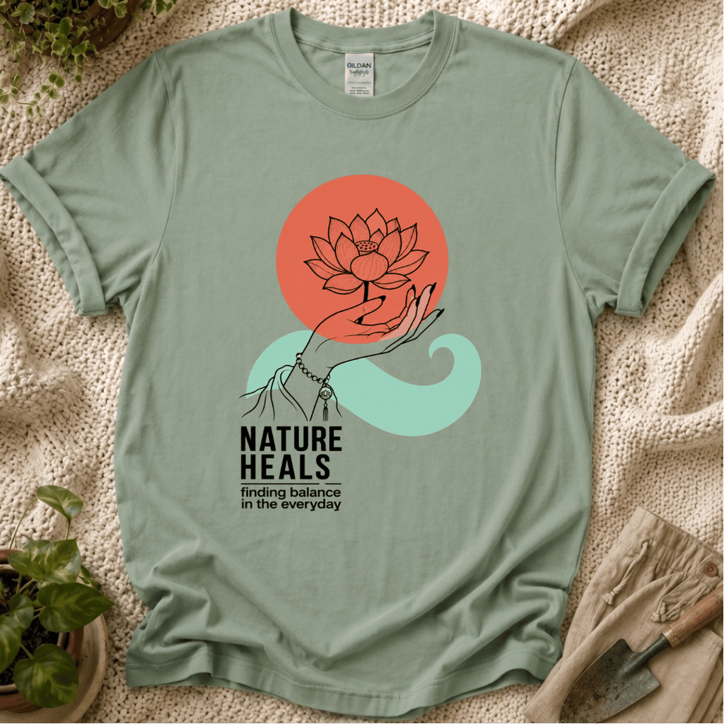 Nature Heals Botanical T-Shirt by Zen & Zucchinis Slow Garden Club