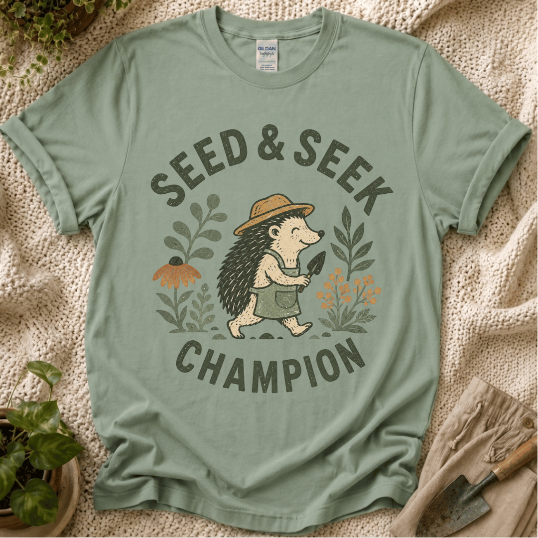 Seed & Seek Champion Garden Friend T-Shirt by Zen & Zucchinis Slow Garden Club