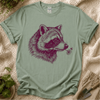 Raccoon, Flower & Bee Garden T-Shirt by Zen & Zucchinis Slow Garden Club