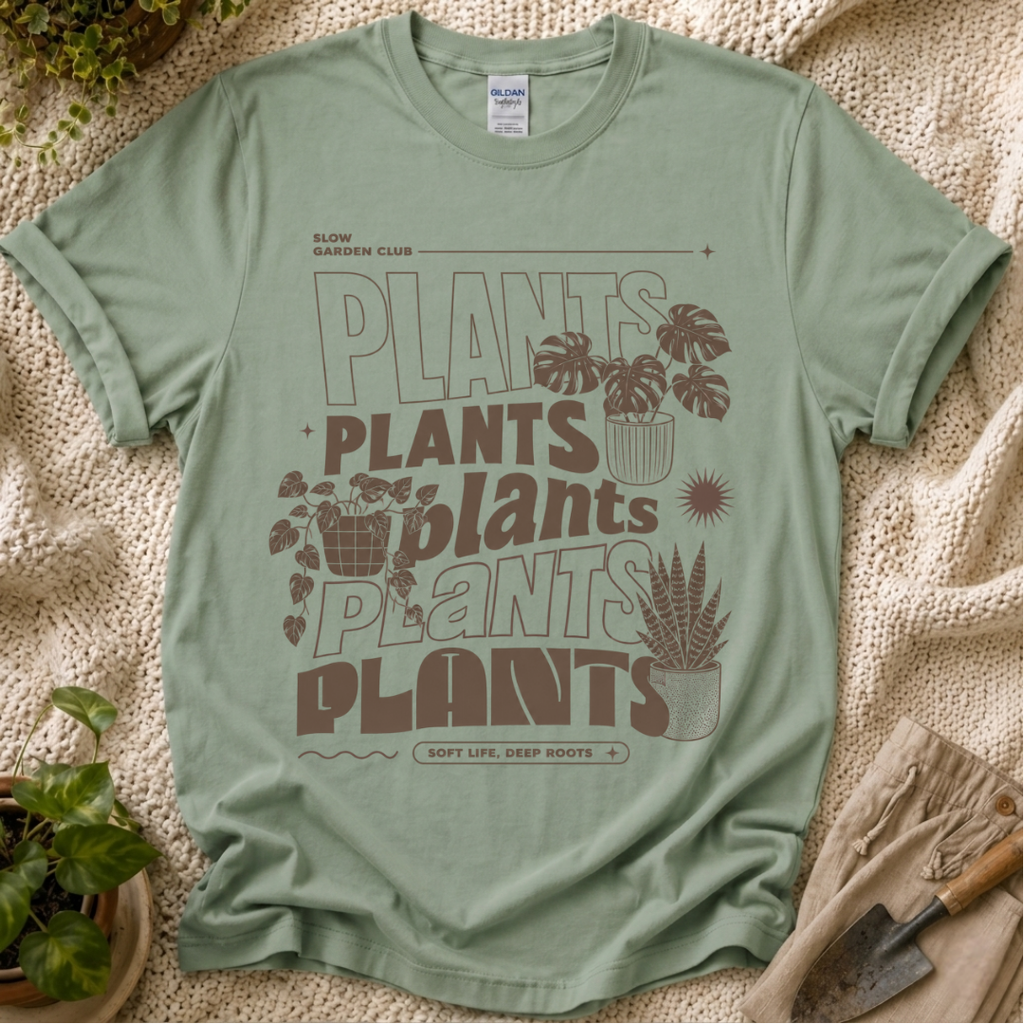 Plant Plant Plants T-Shirt by Zen & Zucchinis Slow Garden Club
