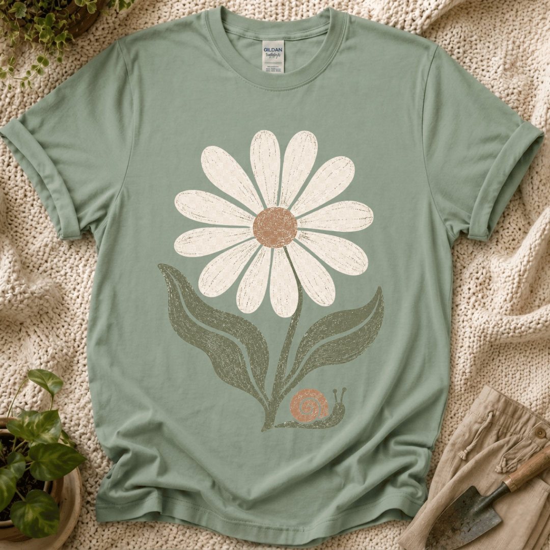 Flower & Snail Garden T-Shirt