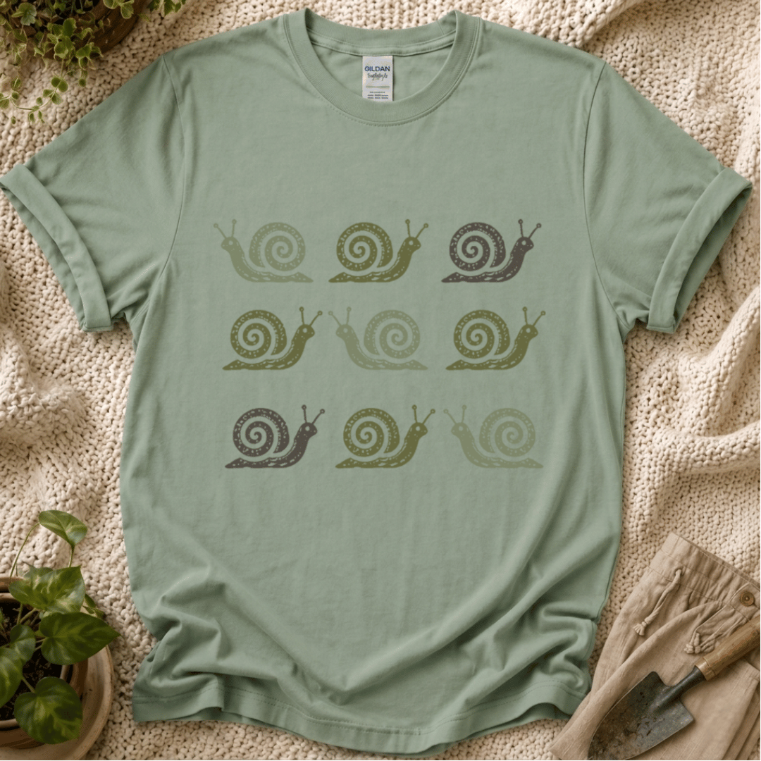 Slow Garden Snails T-Shirt by Zen & Zucchinis Slow Garden Club