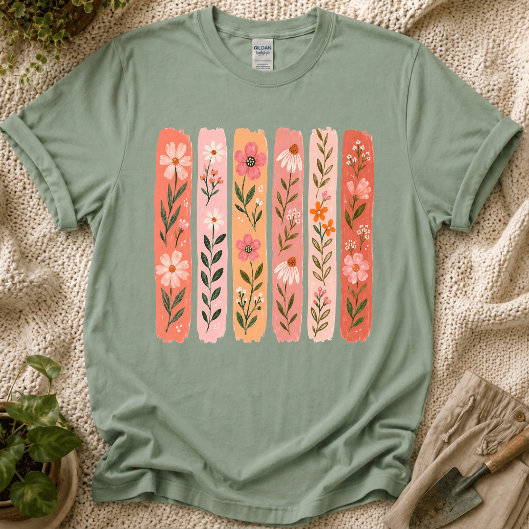 Flower on Stripes T-Shirt