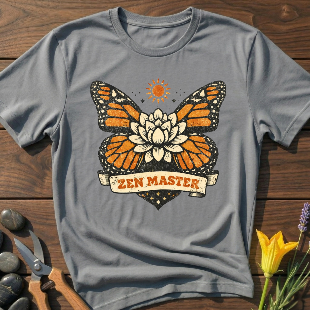 Zen Master T-Shirt - botanical nature graphic t-shirt, minimalist design, unisex tee for Nature Lovers, Garnder, Farmer, Plant Lovers