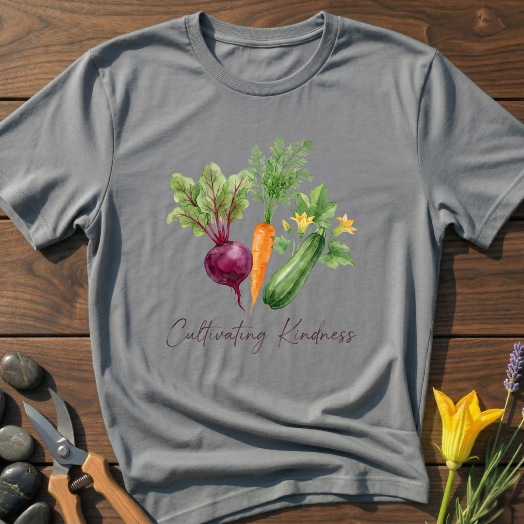 Cultivate Kindness T-Shirt - botanical nature graphic t-shirt, minimalist design, unisex tee for Nature Lovers, Garnder, Farmer, Plant Lovers