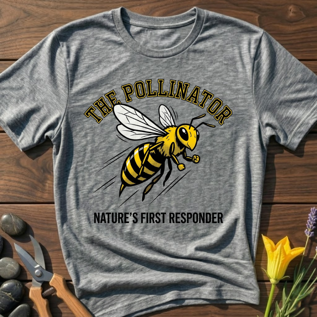 The Pollinator T-Shirt - botanical nature graphic t-shirt, minimalist design, unisex tee”