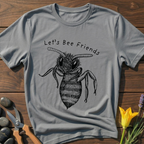 Let's Bee Friends T-Shirt - botanical nature graphic t-shirt, minimalist design, unisex tee for Nature Lovers, Garnder, Farmer, Plant Lovers