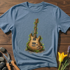 Reclaimed Guitar - T-Shirt - botanical nature graphic t-shirt, minimalist design, unisex tee for Nature Lovers, Garnder, Farmer, Plant Lovers