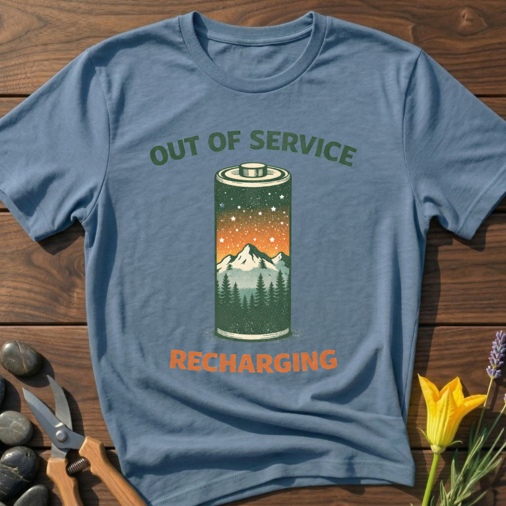Out Of Service T-Shirt - botanical nature graphic t-shirt, minimalist design, unisex tee for Nature Lovers, Garnder, Farmer, Plant Lovers